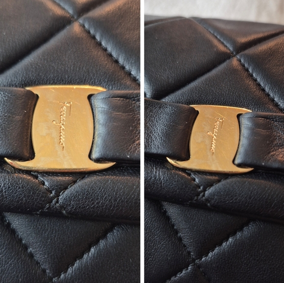 Salvatore Ferragamo Black Quilted Leather Mini Miss Vara Bag - Picture 13 of 16